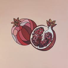 Fruits #11 Pomegranate (Acrylic on Canvas)
